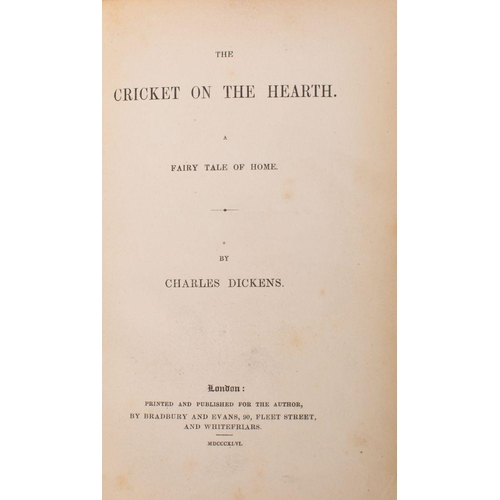 106 - DICKENS, Charles - The Cricket on the Hearth. A Fairy Tale of Home: pictorial frontispiece and title... 