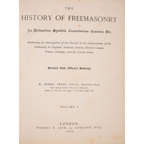 130 - GOULD, Robert Freke - The History of Freemasonry : 3 volume set.   Illustrated with many portraits o... 