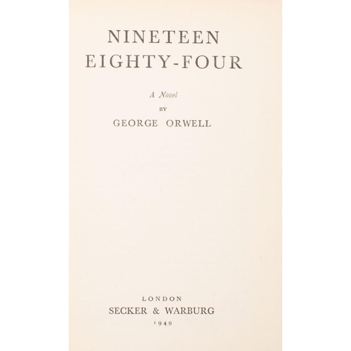 169 - ORWELL, George - Nineteen Eighty Four: org. light green cloth lettered in red on the spine which is ... 