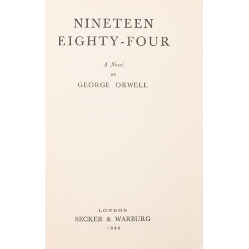 170 - ORWELL, George - Nineteen Eighty Four: org. light green cloth lettered in red on the spine which is ... 