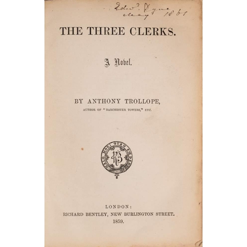 202 - TROLLOPE, Anthony - The Three Clerks. A Novel. One volume edition, org. red cloth darkened, 8vo, Ric... 