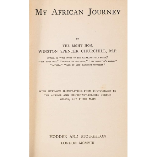 223 - CHURCHILL, Winston  Spencer - My African Journey : org. red pictorial cloth, 3 maps, 47 plates showi... 