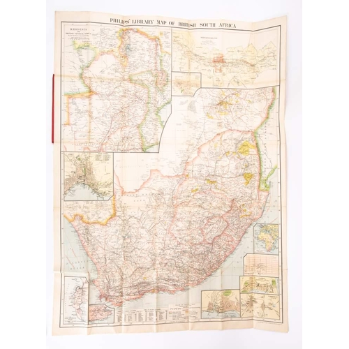 236 - PHILIP'S Library Map of British South Africa : large folding coloured map mounted on linen. size: 70... 