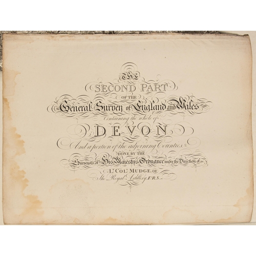 266 - DEVON ORDNANCE SURVEY : [ The complete survey of Devon, first published in 1809 ]  consisting of tit... 