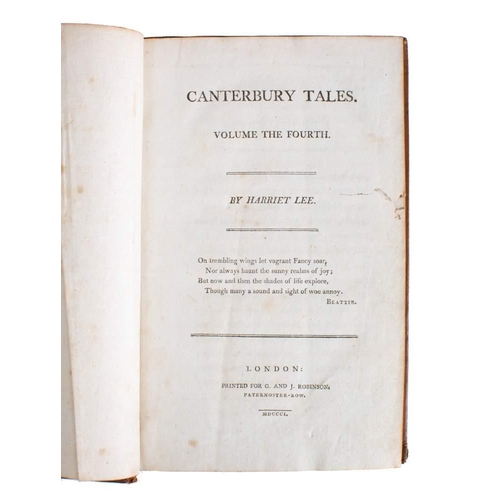 286 - LEE, Harriet - Canterbury Tales : 4 vols, full tree calf lacking some labels two hinges cracking, vo... 