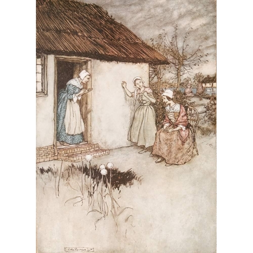 33 - RACKHAM, Arthur :  (Illustrator)  Rip Van Winkle, 50 colour plates, org. full vellum slightly soiled... 