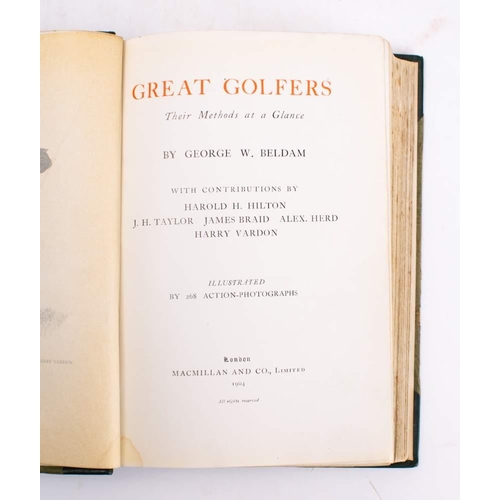 337 - BELDAM, George W - Great Golfers Their Methods at a Glance ... With Contributions by Harold H. Hilto... 