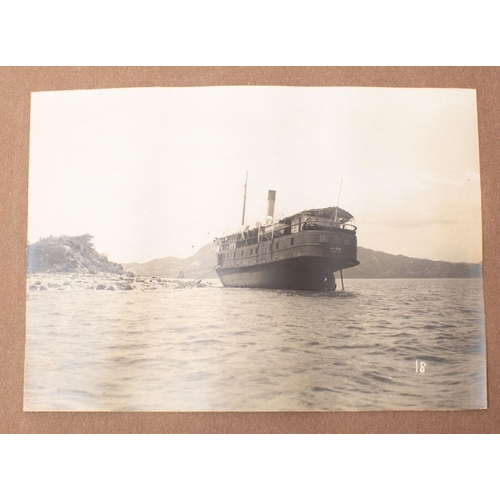 374 - HONG KONG : Photograph album, 24 photographs (approx. size of photographs)  145 x 105mm, mainly depi... 