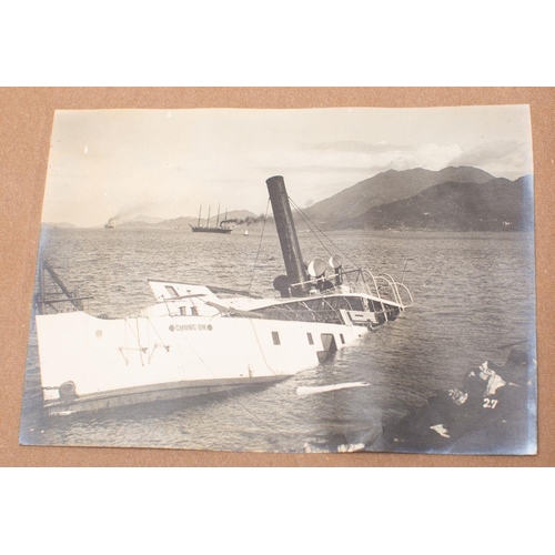 374 - HONG KONG : Photograph album, 24 photographs (approx. size of photographs)  145 x 105mm, mainly depi... 