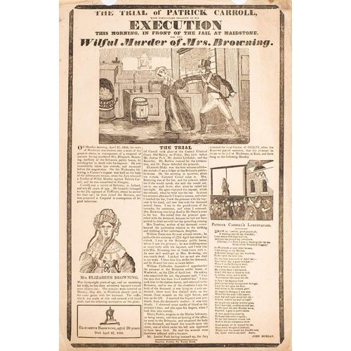 386 - MURDER / EXECUTION BROADSIDES : '' The Trial of Patrick Carroll, with particulars relative to his Ex... 