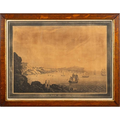 452 - SCARBOROUGH : an unattributed aquatint ''South View Of Scarborough '' size : 570 x 430 mm, age disco... 