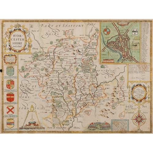 457 - SPEED, John - Worcestershire Described : hand coloured map, size : 510 x 385 mm, Thomas Bassett & Ri... 