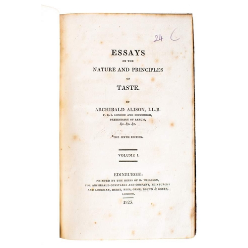 57 - ALISON, Archibald - Essays on the Nature and Principles of Taste : 2 vols, cont. half calf extra gil... 