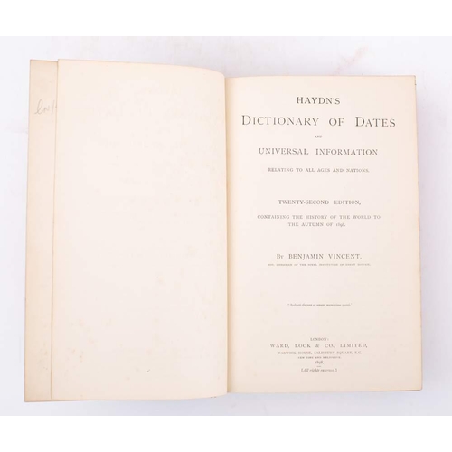 74 - BINDING : Haydn's Dictionary of Dates. full tree calf, extra gilt on the spine, stout large 8vo, 189... 