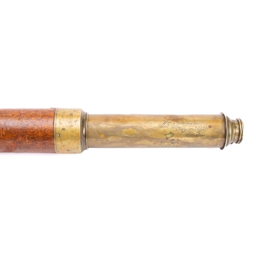 118 - A 19th century mahogany and brass single draw 'Day or Night' telescope by William Ashmore, London': ... 