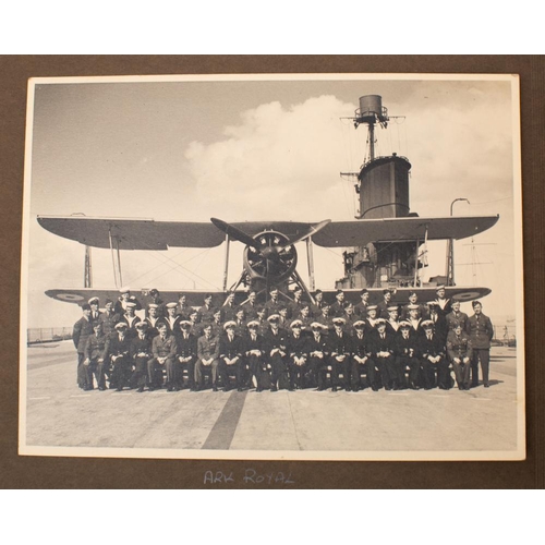 175 - A WWII period photograph album and service record for William Arthur Francis Fryer, HMS Ark Royal:  ... 