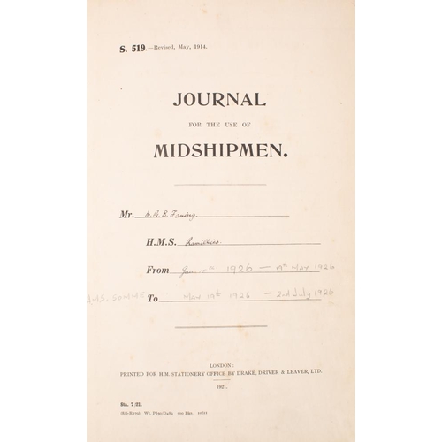 183 - An early 20th century manuscript midshipman's journal for HMS Ramillies, January to May 1926 and HMS... 