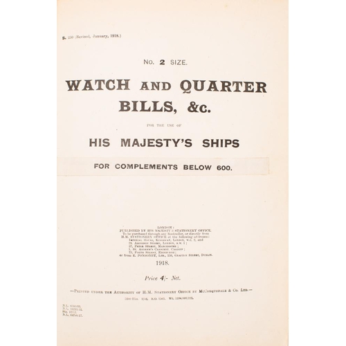 208 - HMS Calcutta (D82). A Watch and Quarter Bills book: with manuscript details of watch personnel , gun... 