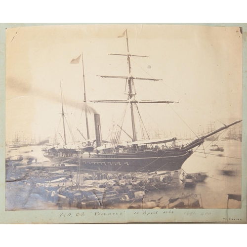 213 - An album of thirty-six albumen whole plate prints of steam ships built in the mid 19th Century,:- sh... 