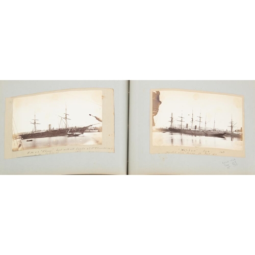 213 - An album of thirty-six albumen whole plate prints of steam ships built in the mid 19th Century,:- sh... 