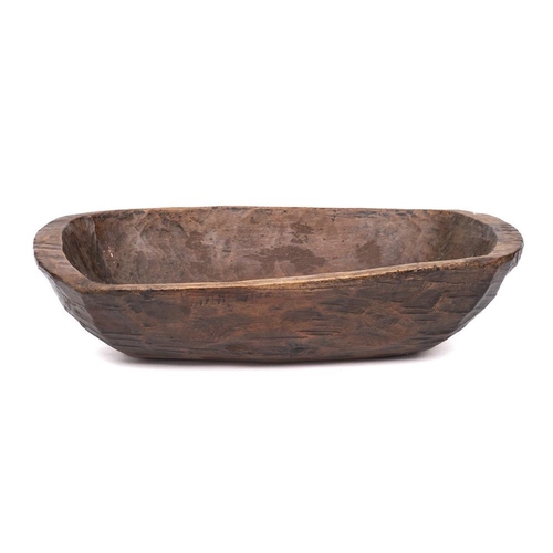 37 - A sycamore adzed oblong dough trough:, 51 x 29.5cm.