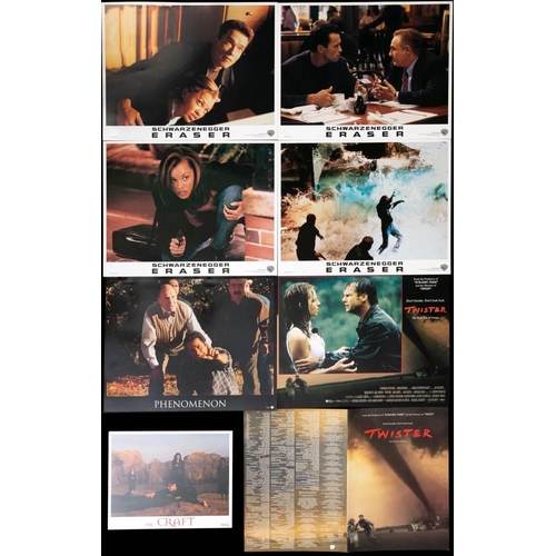 1040 - A group of four lobby cards for 'Eraser'- Arnold Schwarzenegger (1996): together with a set of eight... 