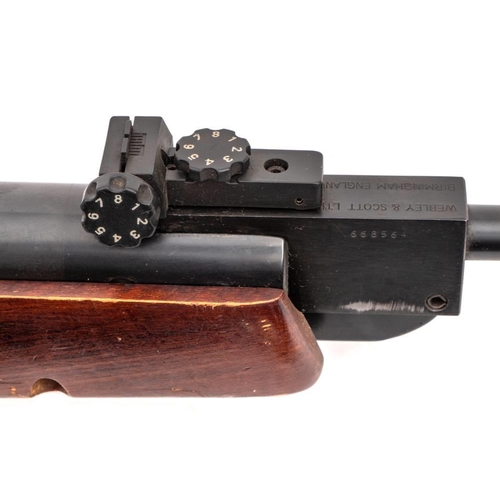 112 - A Webley Vulcan. 22 calibre air rifle: on plain semi pistol grip stock.