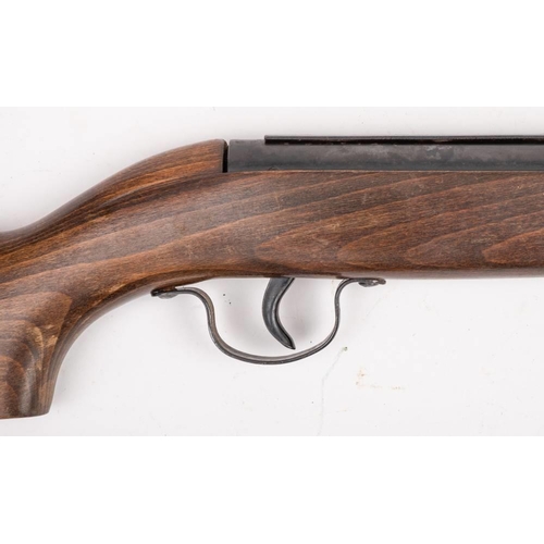 117 - A Webley Ranger .177 calibre air rifle: on a plain beech semi pistol stock.