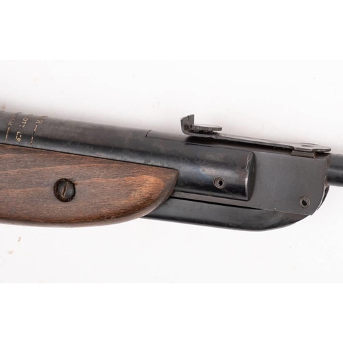 117 - A Webley Ranger .177 calibre air rifle: on a plain beech semi pistol stock.