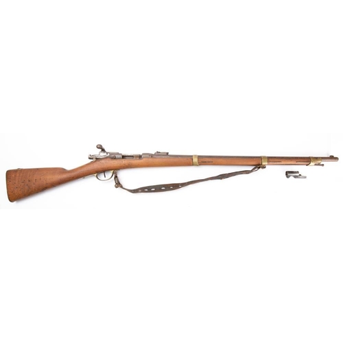 148 - A French St Etienne Fusil Gras MLE 1874 pattern 11mm, M80 bolt action rifle: serial number '56386', ... 