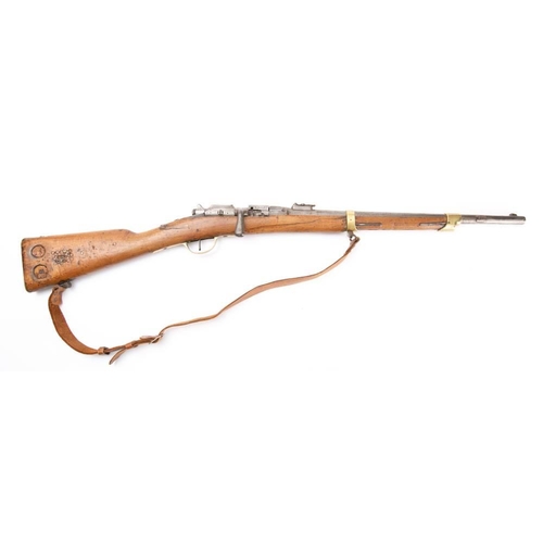 155 - A French St Etienne Fusil Gras MLE 1874 pattern 11mm, M80 bolt action rifle: serial number '67201', ... 