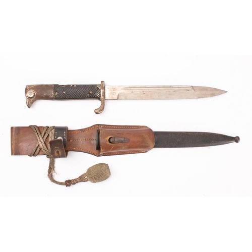 199 - A German KS98 style dress bayonet by Weyersberg Kirschbaum & Cie: the straight fullered blade with m... 