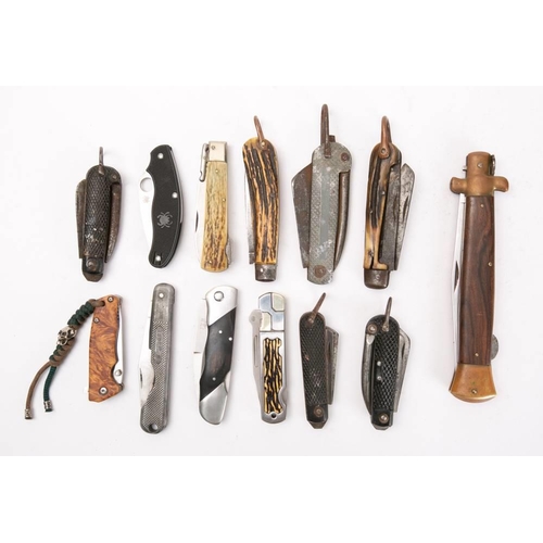 201 - A collection of various folding knives, including four Royal Navy Regulation issue Jack knives: