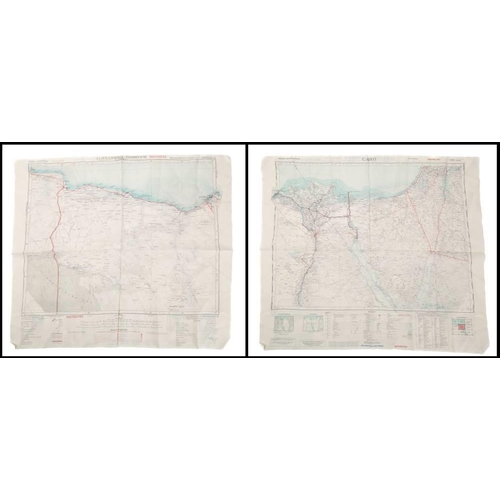 212 - Three RAF silk maps:, comprising 'Alexandria-Torbruck' second edition, 'Cyprus' and 'Mozambique' dou... 