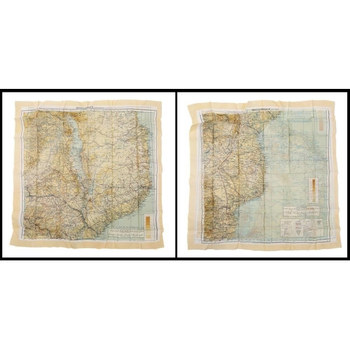 212 - Three RAF silk maps:, comprising 'Alexandria-Torbruck' second edition, 'Cyprus' and 'Mozambique' dou... 