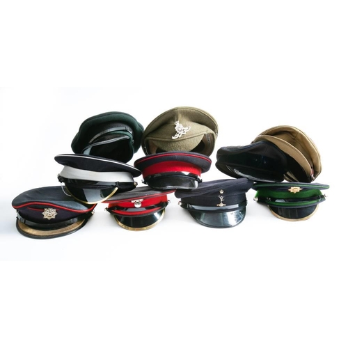 236 - A collection of 17 British Army peaked caps to include Scots Guards, Irish Guards.: