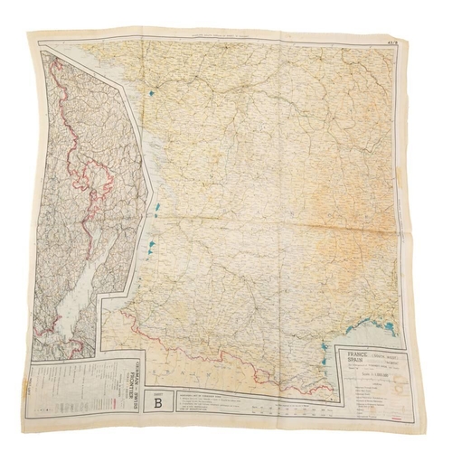 250 - Two WWI silk maps: one for 'France, Belgium, Holland', 73 x 70cm, the other for 'New German-Belgium ... 