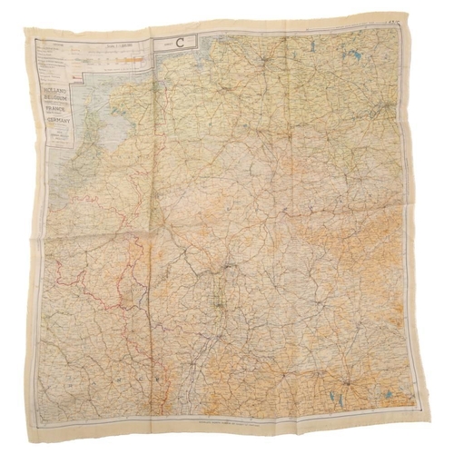 250 - Two WWI silk maps: one for 'France, Belgium, Holland', 73 x 70cm, the other for 'New German-Belgium ... 