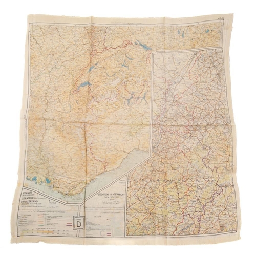 250 - Two WWI silk maps: one for 'France, Belgium, Holland', 73 x 70cm, the other for 'New German-Belgium ... 