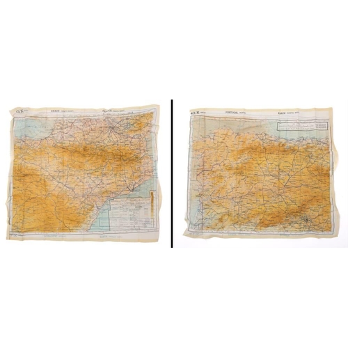 284 - Three WWII silk maps,:comprising 'Sheet A/B. France, Belgium, Holland', 'Sheet C/D Holland. Belgium.... 