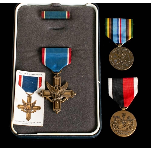 350 - A USA Distinguished Service Cross in case of issue: together with a USMC Occupation Service Medal an... 