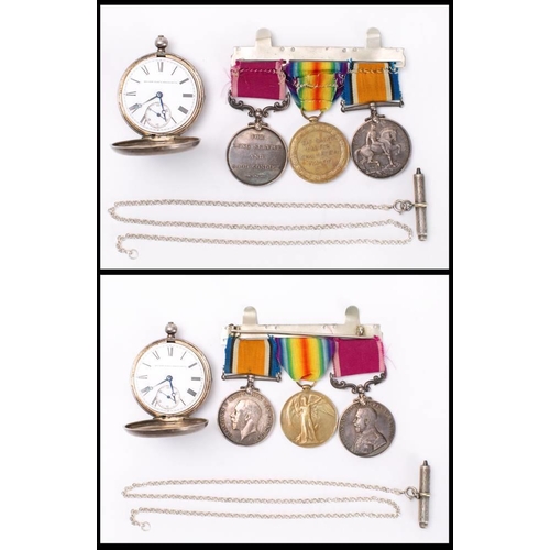 362 - A WWI trio to '27151 Cpl A M Weaver RA': War Medal, Victory Medal and GRV Army LSGC Medal, together ... 