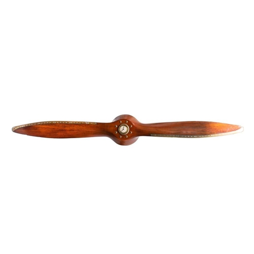 366 - A De Havilland Gypsy VI propeller and clock, circa 1934: the laminated blades with brass tipped lead... 