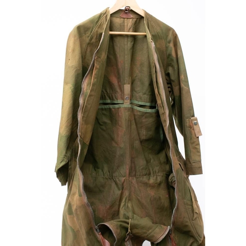 417 - A rare WWII Special Operation Executive SOE Agents 'Striptease Suit' Jumpsuit: the hand screened cam... 