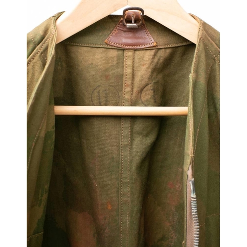 417 - A rare WWII Special Operation Executive SOE Agents 'Striptease Suit' Jumpsuit: the hand screened cam... 