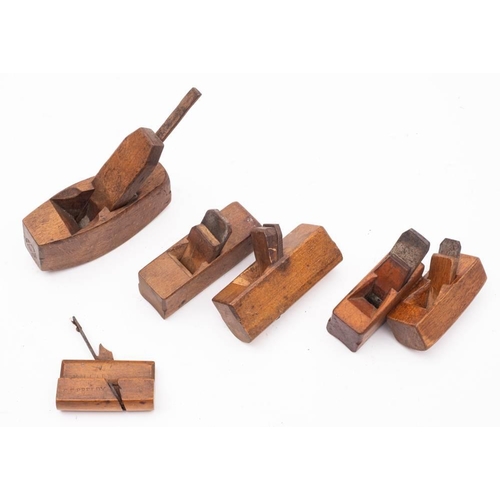 501 - A group of six miniature boxwood planes: (6)