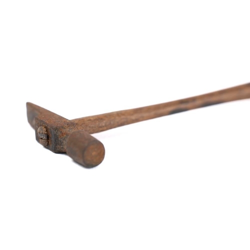 517 - A miniature hammer, together with miniature claw hammer head, 11cm long.: