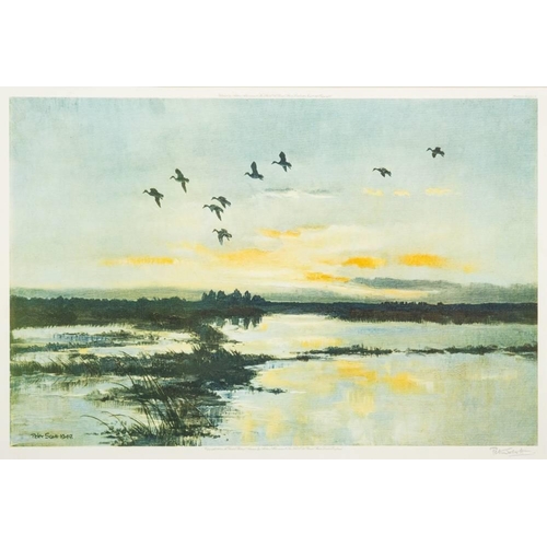 596 - After Peter Scott [1909-1989]- Mallard in a Yellow Sky; Whitefronted Geese at Dawn; Geese in Flight,... 