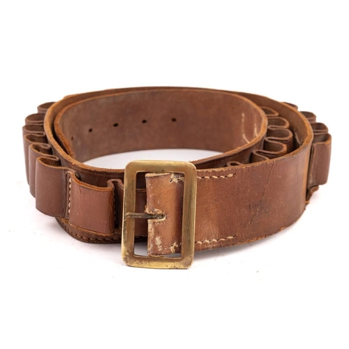 73 - An early black leather .303 cartridge belt by Barrow, Hepburn & Gale Ltd: stamped as per title and d... 