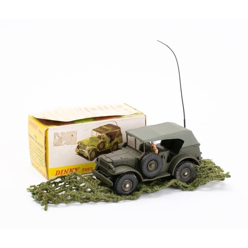 863 - French Dinky Military 810 Command Car: drab green including roof and concave hubs, painted driver fi... 